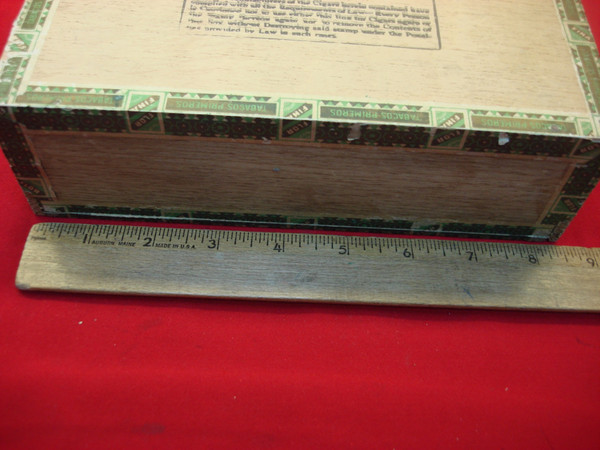 Vintage Wooden Cigar Box - El CUSTO - Handcrafted by James W. Custer (Boyertown, PA) - ARMY & WEST END Inscriptions