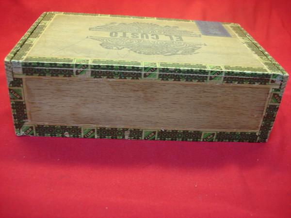 Vintage Wooden Cigar Box - El CUSTO - Handcrafted by James W. Custer (Boyertown, PA) - ARMY & WEST END Inscriptions