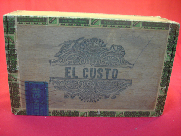 Vintage Wooden Cigar Box - El CUSTO - Handcrafted by James W. Custer (Boyertown, PA) - ARMY & WEST END Inscriptions