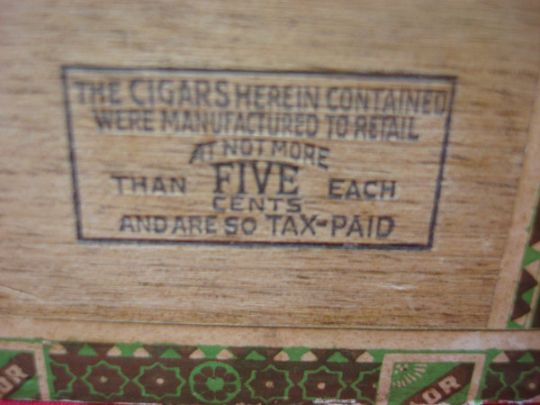 Vintage Wooden Cigar Box - El CUSTO - Handcrafted by James W. Custer (Boyertown, PA) - ARMY & WEST END Inscriptions