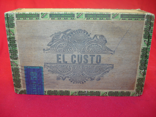 Vintage Wooden Cigar Box - El CUSTO - Handcrafted by James W. Custer (Boyertown, PA) - ARMY & WEST END Inscriptions