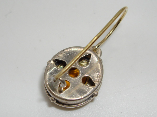 Stunning Sterling Silver & 18K Gold Citrine Earrings (1.5ctw)
