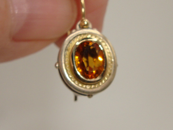 Stunning Sterling Silver & 18K Gold Citrine Earrings (1.5ctw)