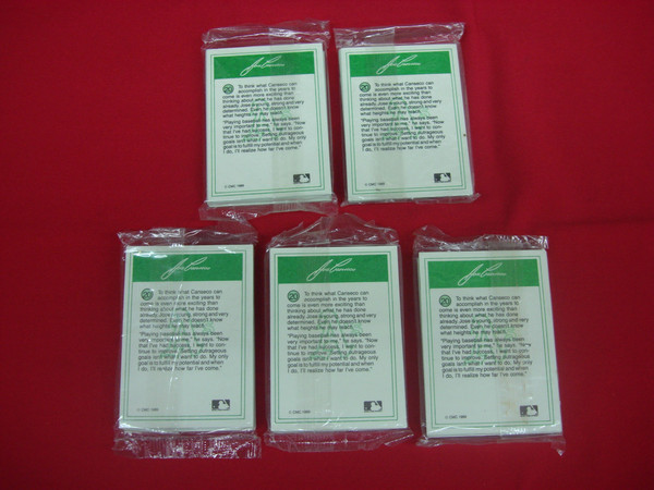 5 Factory Sealed 1989 Jose Canseco CMC Baseball Card Sets (Oakland Athletics)