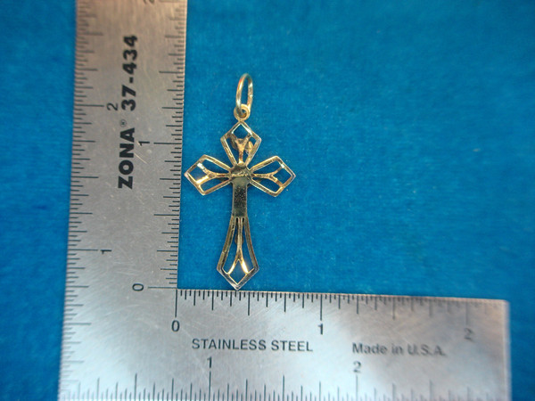 Vintage 14K Gold Filled Crucifix Charm Pendant - INRI Inscription, Great Condition