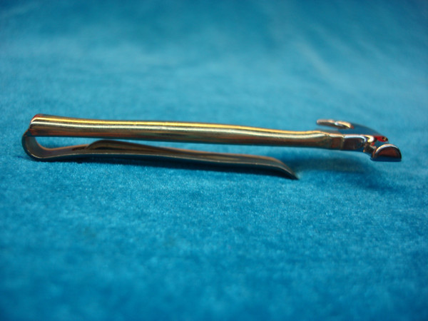 Vintage Swank Gold/Silver Carpenter's Hammer Tie Clip (3 Inches) - Excellent Condition