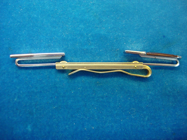 Vintage Hickok Bowie Knife Tie Bar - Silver Tone Metal, Unique Tie Clip Gift (O.B. #57)