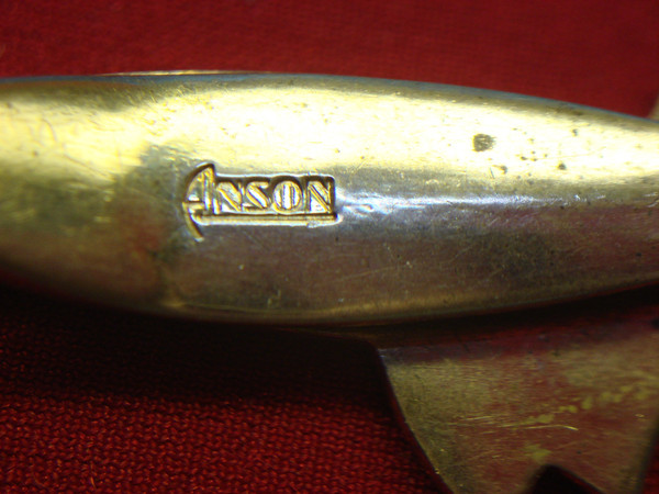 Vintage Anson Gold-Tone Swordfish Tie Clip with Red Stone - 2.5