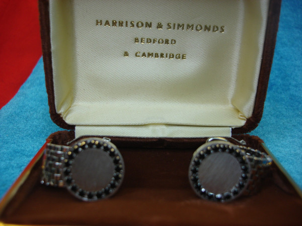 Vintage Silver-Tone Onyx Convertible Cufflinks - Unused