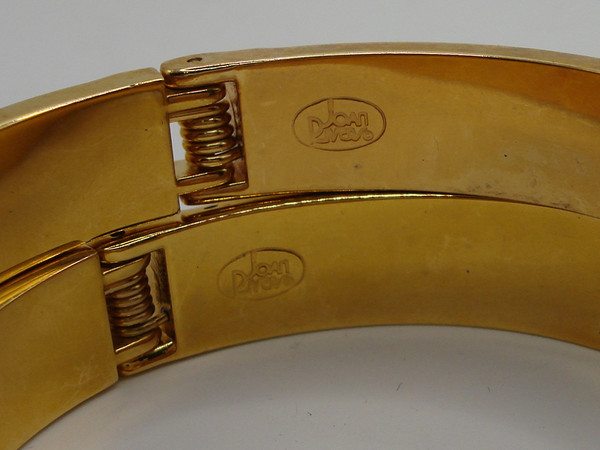 Vintage Joan Rivers Braided Leather Hinged Bangle Bracelets (Pair)
