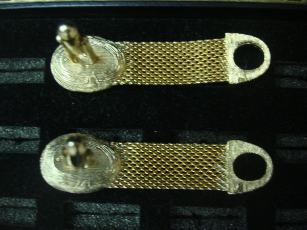 Vintage Gold-Tone Wrap Around Cufflinks with Rainbow Stones #12