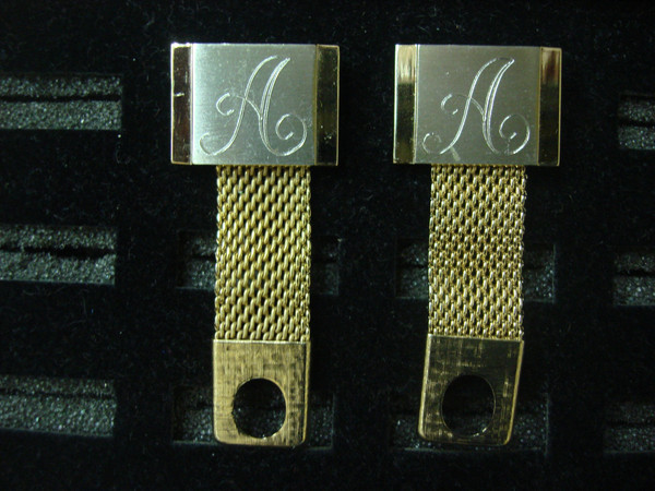 Vintage Gold-Tone 'A' Wrap Around Cufflinks - Unique & Stylish Gift