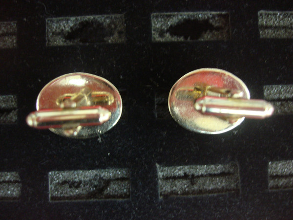 Vintage Dante Gold-Tone Cufflinks with Cat's Eye Stones #38