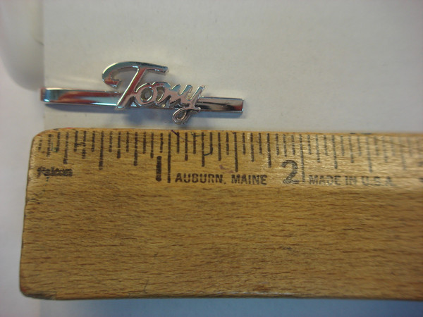 Vintage Personalized Tie Clip for Tony - Polished Silver Tone (1 5/8