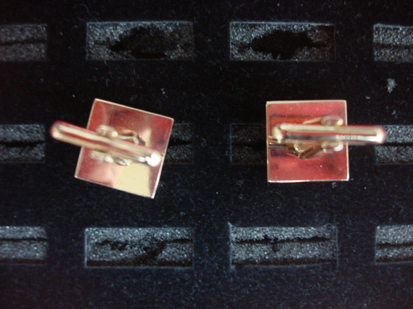 Vintage Gold-Tone Cufflinks with Blue Stones - Excellent Condition #45