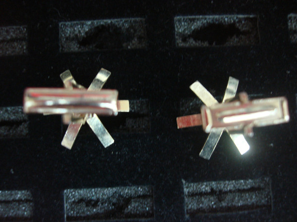 Vintage Gold Tone Cufflinks with Faux Pearl Accents - #47