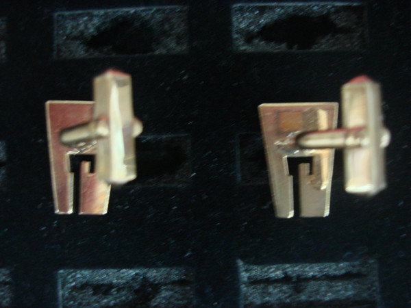 Vintage Swank Gold-Tone Cufflinks with'G' Monogram #106 - Excellent Condition