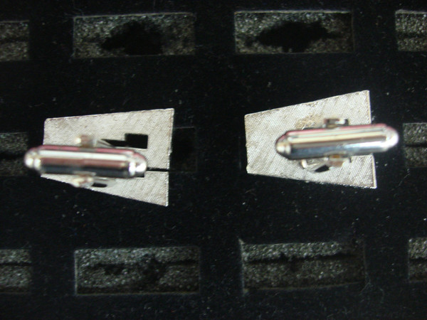 Vintage Dante Silver-Tone Cufflinks with'S' Initial - #113