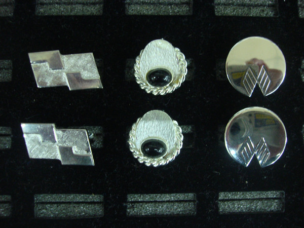 Vintage Silver Tone Cufflinks (3 Pairs) - Classic Gentleman's Accessories