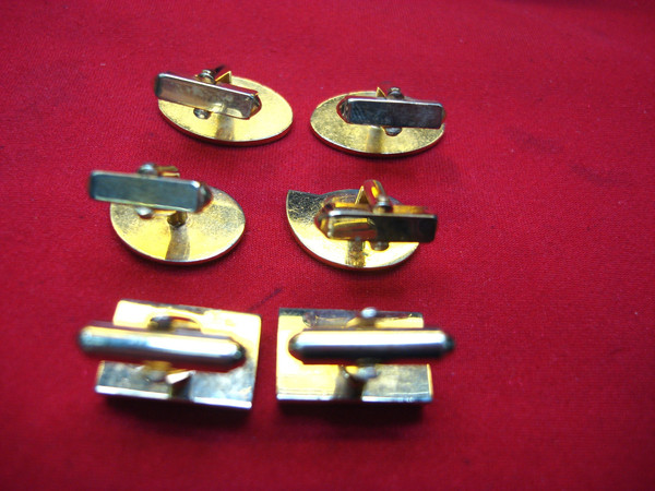 Vintage Gold Tone Cufflinks - 3 Pairs Set (Excellent Condition) #140