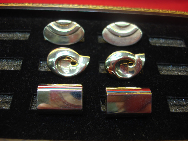 Vintage Gold Tone Cufflinks - 3 Pairs Set (Excellent Condition) #140