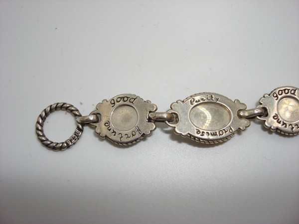 Vintage Carolyn Relios Pollock Sterling Silver MOP & Turquoise Bracelet - 7 1/4