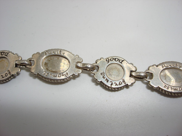 Vintage Carolyn Relios Pollock Sterling Silver MOP & Turquoise Bracelet - 7 1/4