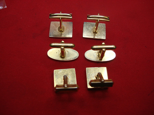 Vintage Gold Tone Cufflinks (3 Pairs) - Includes Swank Designer Set
