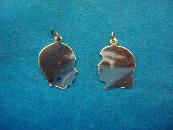 Vintage Elco Sterling Boy & Girl Head Charms (New/Unused) - Perfect for Charm Bracelets