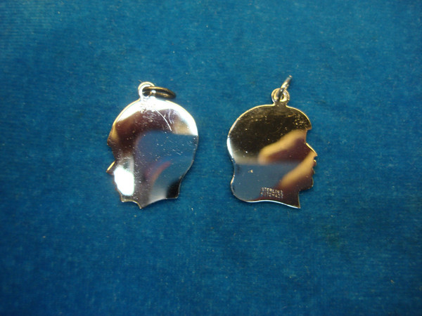 Vintage Elco Sterling Boy & Girl Head Charms (New/Unused) - Perfect for Charm Bracelets