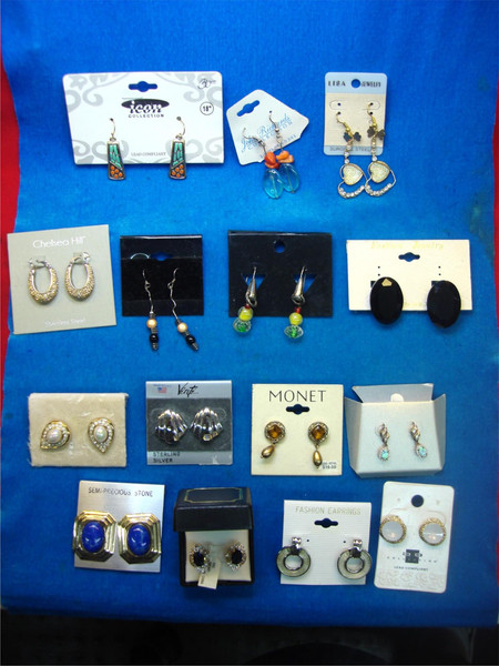 15 Pairs New Costume Earrings Lot - Studs, Dangles & More! Estate Find