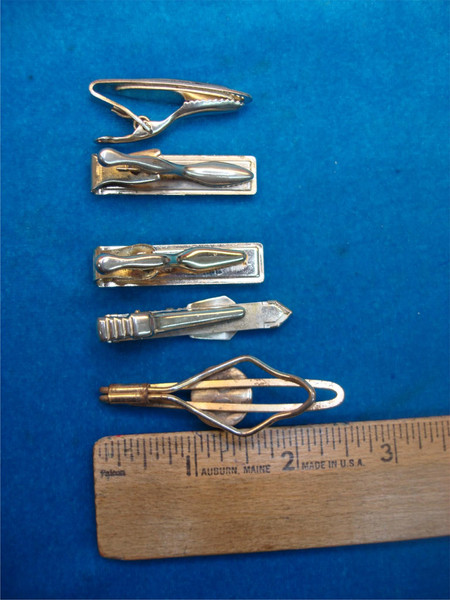 Vintage Gold Tie Clips (5 Pack) - Unique & Stylish, Used