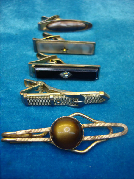 Vintage Gold Tie Clips (5 Pack) - Unique & Stylish, Used