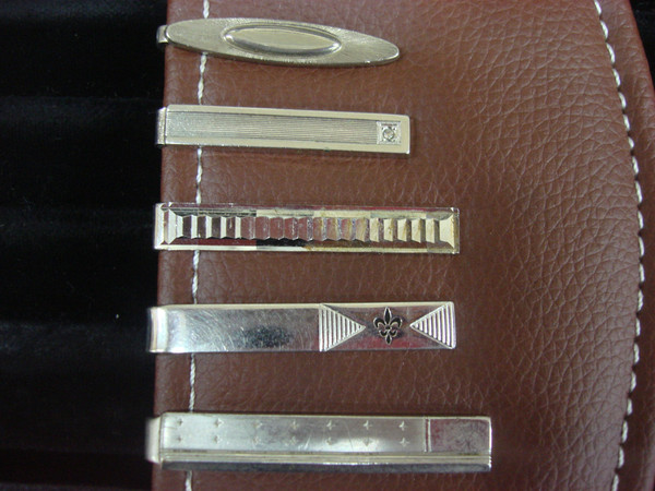 Vintage Silver Tone Tie Clips Set of 5 - Pre-Owned & Ready to Style