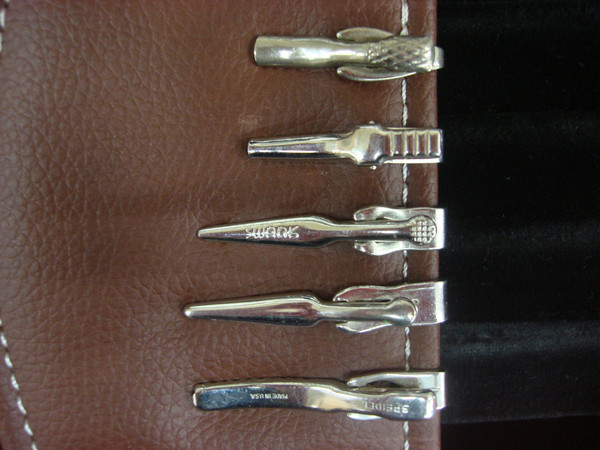 Vintage Silver Tone Tie Clips Set of 5 - Pre-Owned & Ready to Style