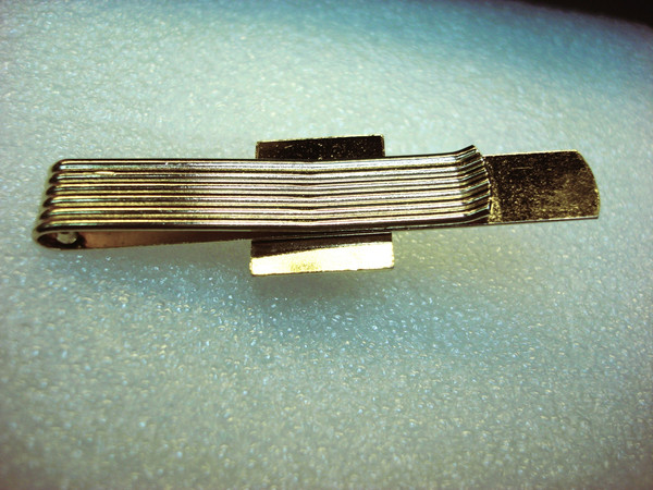 Vintage Gold Tone Centurion Tie Clip with Onyx Inlay - 2 3/4