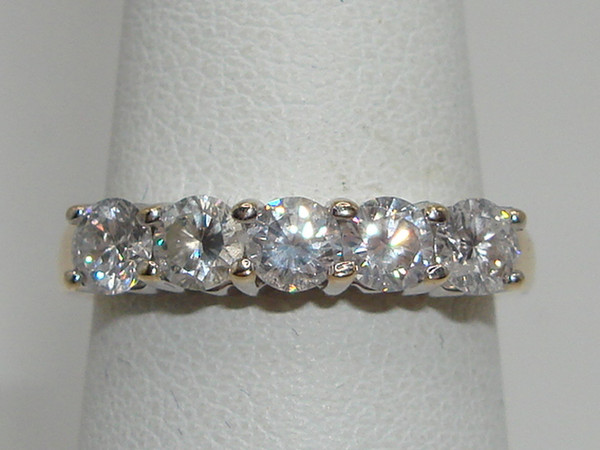14K Yellow Gold Diamond Wedding Band by ZEI, Size 6.5 (75pt Diamonds)