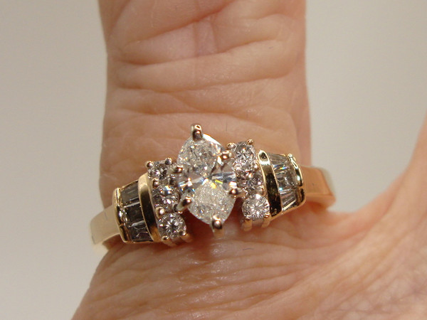 Gorgeous 14K Gold Marquise Diamond Engagement Ring (1/2 CTW, Size 6.5)