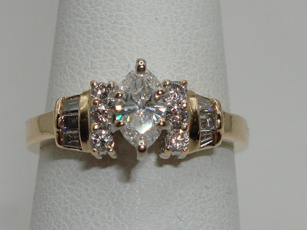 Gorgeous 14K Gold Marquise Diamond Engagement Ring (1/2 CTW, Size 6.5)