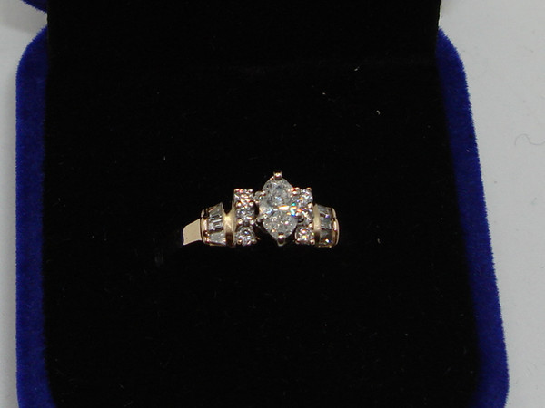 Gorgeous 14K Gold Marquise Diamond Engagement Ring (1/2 CTW, Size 6.5)