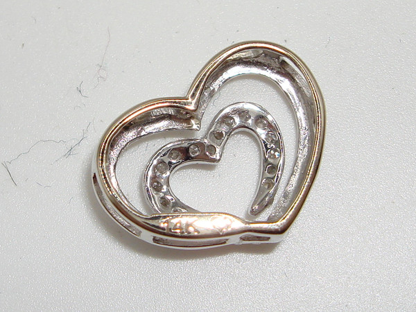 14K Gold & Diamond Double Heart Pendant - Exquisite & Sparkling Gift