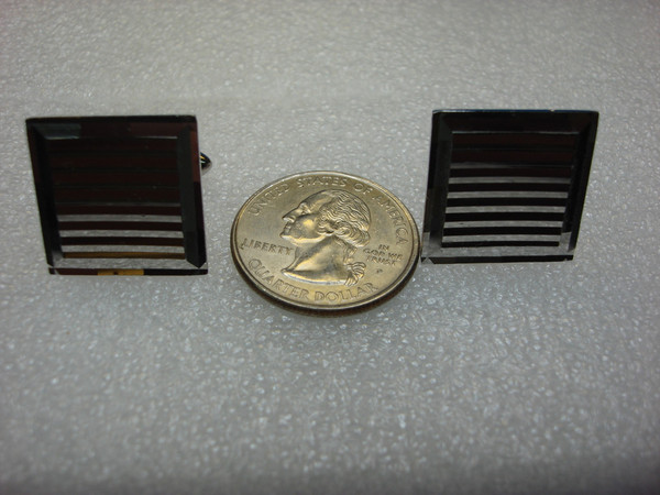 Vintage Swank Silver Tone Cufflinks - Louver Pattern, Nice Condition #178