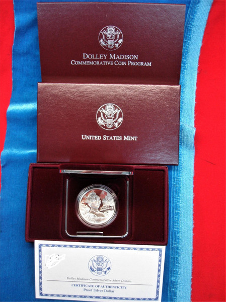 1999 Dolley Madison Proof Silver Dollar - US Mint Commemorative (Original Packaging)