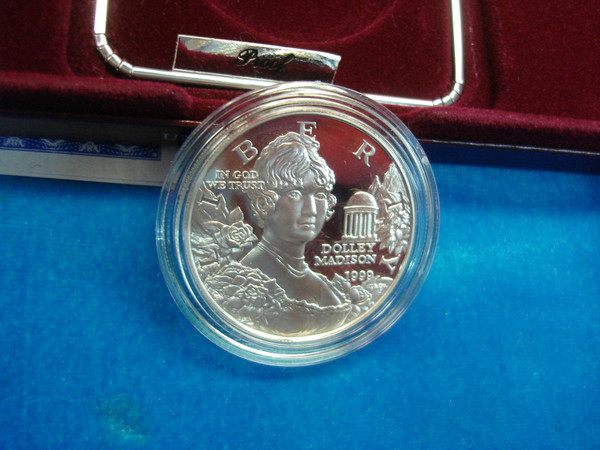 1999 Dolley Madison Proof Silver Dollar - US Mint Commemorative (Original Packaging)