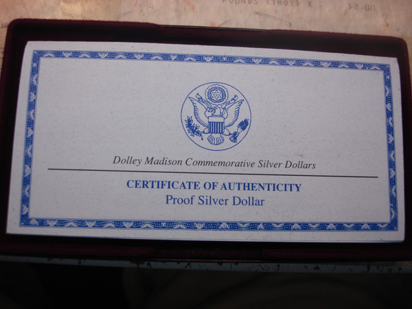 1999 Dolley Madison Proof Silver Dollar - US Mint Commemorative (Original Packaging)