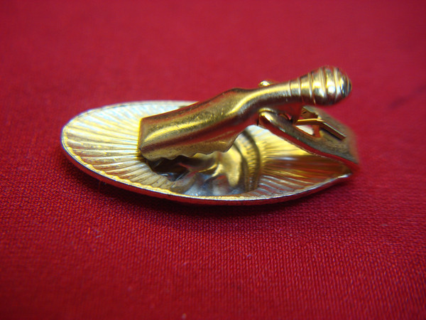 Vintage Gold Tone Trojan Horse Lapel Tie Clip - 1 1/8
