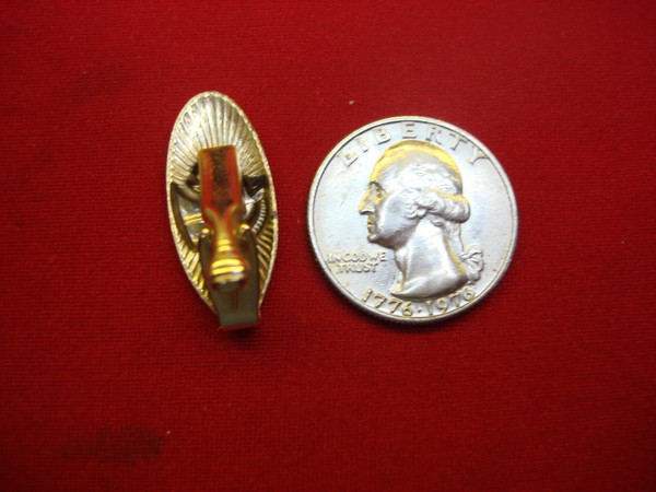 Vintage Gold Tone Trojan Horse Lapel Tie Clip - 1 1/8