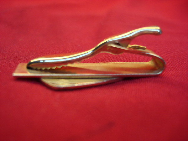 Vintage Gold Tone Tie Clip 'The Man Who Needs...' - Unique Enamel Design #212