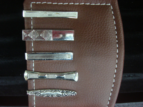Vintage Silver-Tone Tie Clips Set of 5 - Pre-Owned, Ready to Wear
