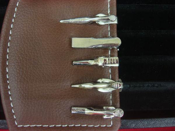Vintage Silver-Tone Tie Clips Set of 5 - Pre-Owned, Ready to Wear